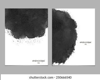Vector background with watercolor black.