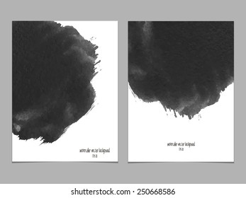 Vector background with watercolor black.