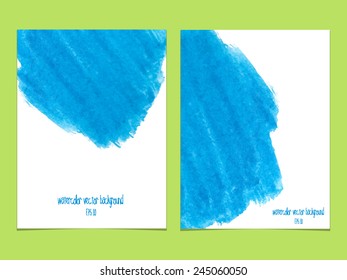 Vector background with watercolor blue. 