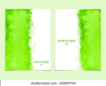 Vector background with watercolor green.