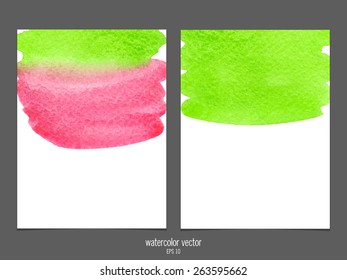 Vector background with watercolor green and red.