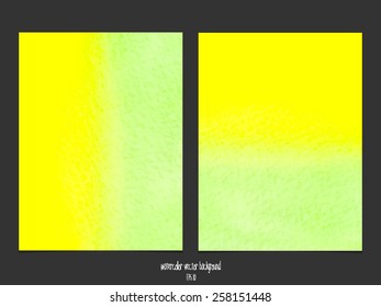 Vector background with watercolor green and yellow. 