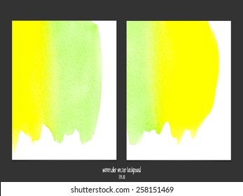 Vector background with watercolor green and yellow. 