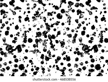 Vector background with watercolor ink blots and brush strokes. Black and white creative artistic pattern. Horizontal orientation.