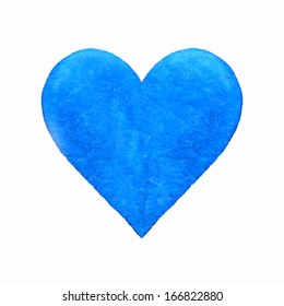 Fondo vectorial con el corazón azul pintado con acuarela. Plantilla para su decoración y diseño 