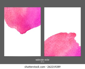 Vector background with watercolor pink and red