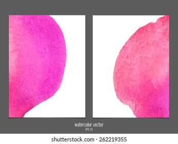 Vector background with watercolor pink and red.