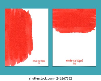 Vector background with watercolor red. 