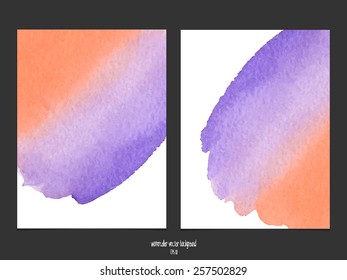 Vector background with watercolor red and purple. 