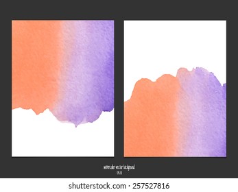 Vector background with watercolor red and purple.