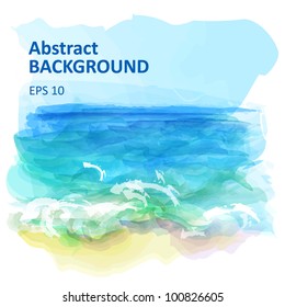 Vector background of a watercolor seascape