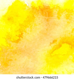 Vector background with watercolor splash. Yellow watercolour card