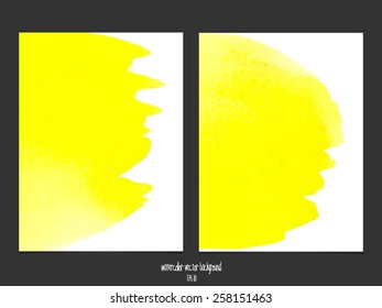 Vector background with watercolor yellow.