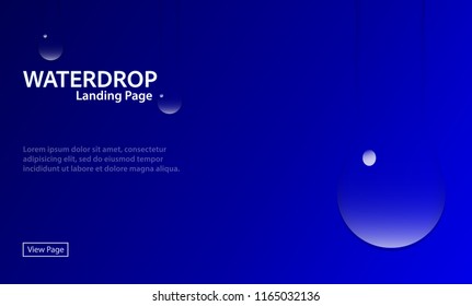 Vector background with waterdrop element and blue color gradient