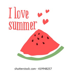 Vector background with watermelon and lettering