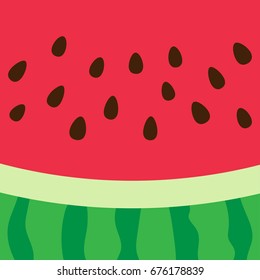 Vector background of watermelon with seed and skin texture