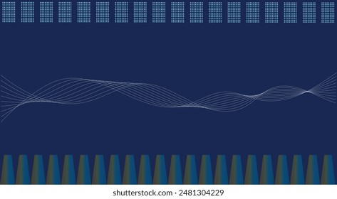 Vector background wave design on solid color. 