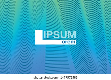 Vector background wave line blue and 
turquoise color neon shine 