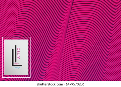 Vector background wave line pink color 