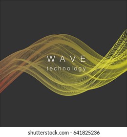Vector background with waves, color line or smoke. Texture background abstract design for cover, card, template.