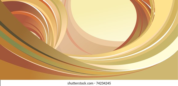 vector background with wavy brown and green lines