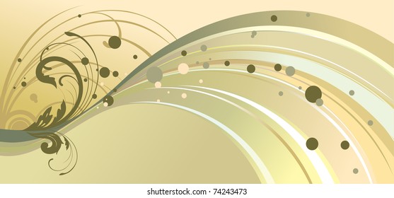 vector background with wavy lines and circles