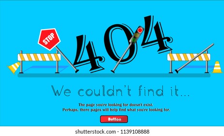 Vector background web banner error 404 page.