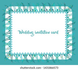 Vector background - Wedding invitation card with watercolor floral bouquet.