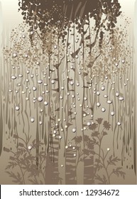 Vector background with the wet glass