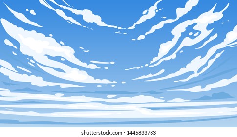 Vector background with white cartoon clouds.