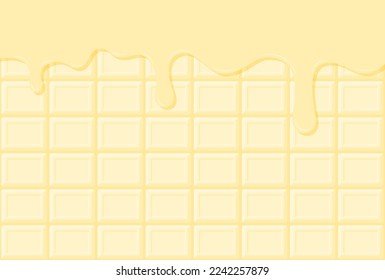 vector background with a white chocolate bar and melted chocolate dripping for banners, greeting cards, flyers, social media wallpapers, etc.