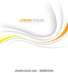 Vector background white curve line paper overlap layer with orange and yellow line and space for text and message artwork background design