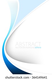 Vector background white curve line paper overlap layer with blue line and space for text and message artwork background design