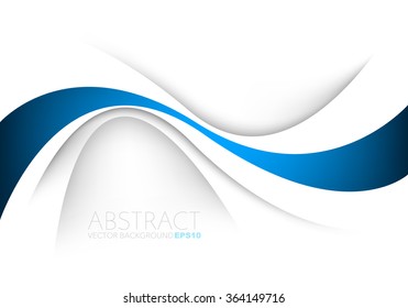 Vector background white curve line paper overlap layer with blue line and space for text and message artwork background design