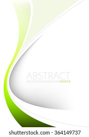 Vector background white curve line paper overlap layer and green line and space for text and message artwork background design