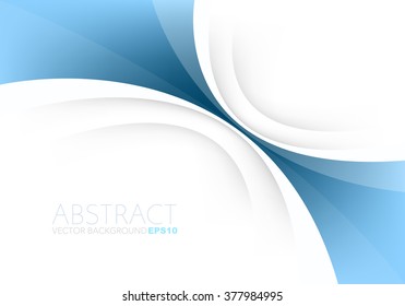 Vector background white curve line paper overlap layer with blue line and space for text and message artwork background design