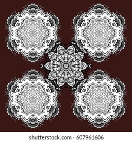 Vector background with white doodles. Floral pattern. Wallpaper baroque, damask. Graphic modern pattern.