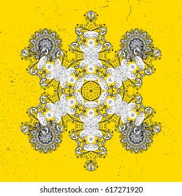 Vector background with white doodles. Wallpaper baroque, damask. Graphic modern pattern. Floral pattern.