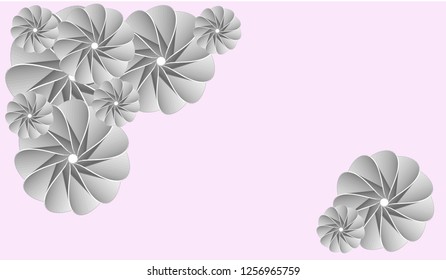 Vector background with white floral background with pink background