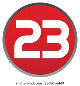 Vector background with white number 23. Vector background 23 red forever. basketball. Vector illustration.