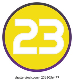 vector background with white number 23. Vector background 23 yellow forever. basketball. Vector illustration.