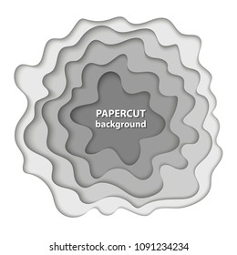 Vector background with white paper cut shapes. 3D abstract paper art style, design layout for business presentations, flyers, posters, prints, decoration, cards, brochure cover.