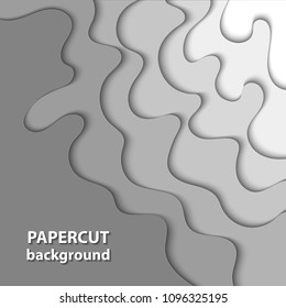 Vector background with white paper cut shapes. 3D abstract paper art style, design layout for business presentations, flyers, posters, prints, decoration, cards, brochure cover.