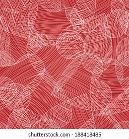 vector background with  white and red hearts, geometric design, vector illustration