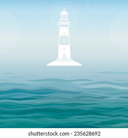 Vector background: a white symbol the Beacon, with a place for the text.