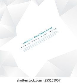 Vector background with white triangles, geometrical pattern with polygons