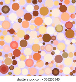 vector background, white-brown seamless pattern with circles