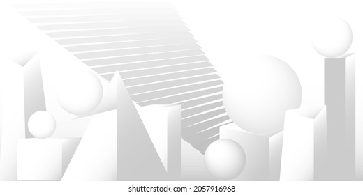 fondo vectorial de formas geométricas de color gris blanco con relleno degradado