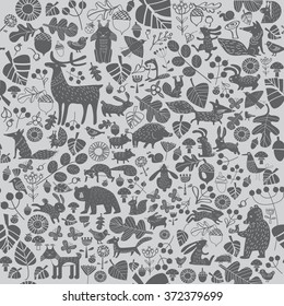 vector background with wild animals