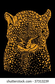 Vector background with wild leopard